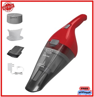 BLACK+DECKER Dustbuster Handheld Cordless Car Hand Vacuum Cleaner Portable Red