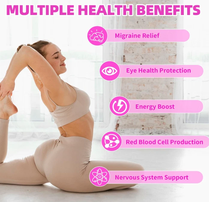 Suplemento de vitamina B2 gomas riboflavina 400 mg magnésio para crianças e adultos 120 ct - Imagem 4 de 4