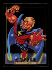 2024 Skybox Marvel Masterpieces ‘92 Platinum #72 Quasar Clear Cut Trading Card