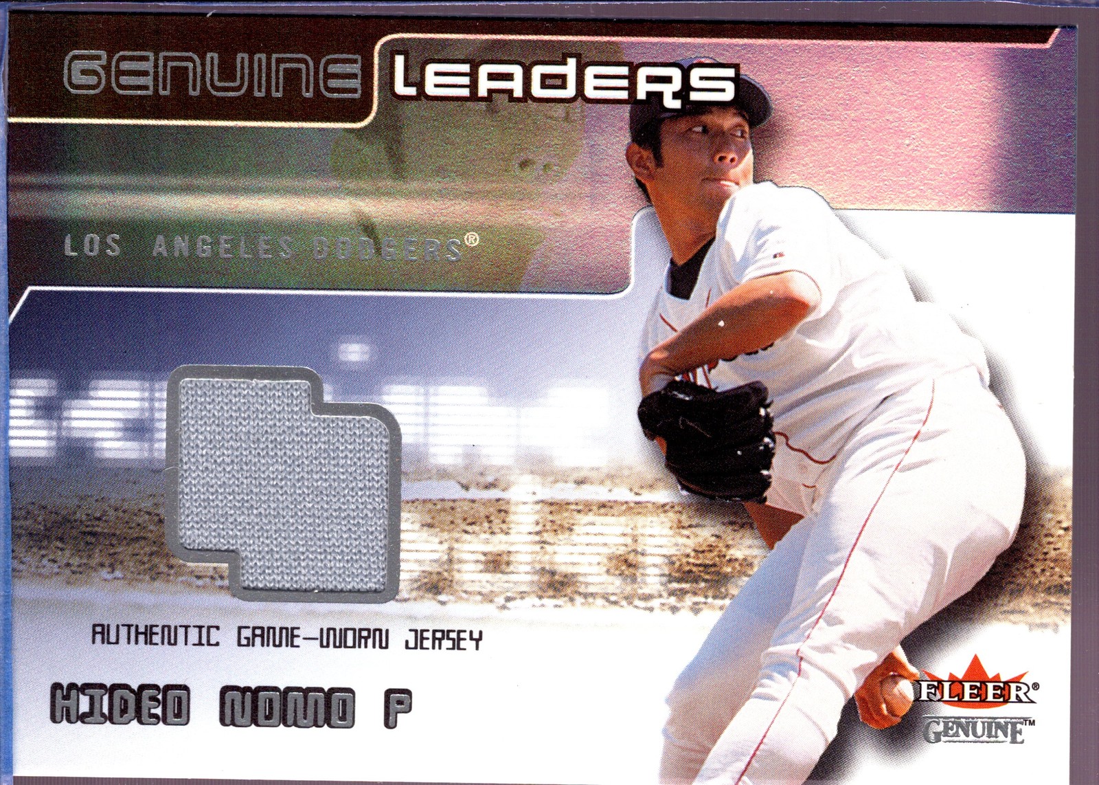 2002 Fleer Genuine #NNO Hideo Nomo Genuine Leaders Jersey