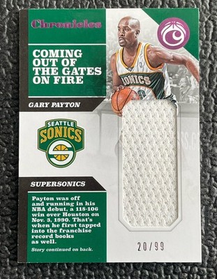 🔥GARY PAYTON 2017 PC GAME USED SWATCHES PINK SONICS JERSEY #'d 20/99!🔥