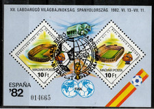 HUNGARY-1982.Souv.Sheet - World Cup Soccer Championship, Spain  USED!!!Mi.Bl.155