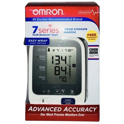 OMRON 7 Plus Bluetooth Smart Series Blood Pressure Monitor Easy Wrap Cuff BP761