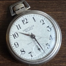 Westclox Scotty Pocket Watch  Runs Needs New Crystal 