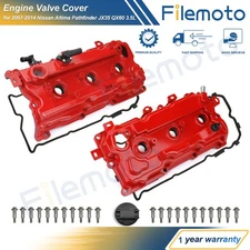 2x Aluminum Valve Cover Set w/ Gasket for 07-14 Altima Pathfinder JX35 QX60 3.5L