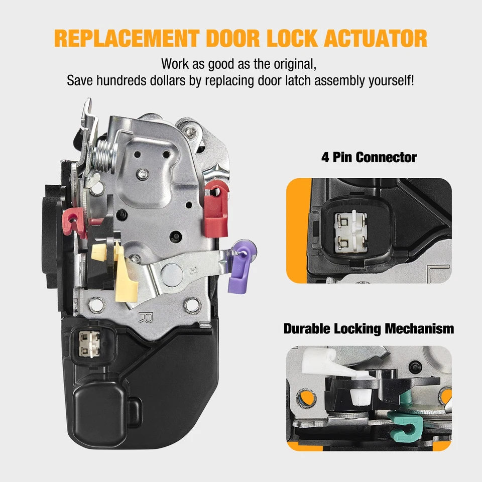 Door Lock Actuator Front Right Passenger for Dodge Ram 1500 2500 3500 4500 5500 Foto 3 de 4