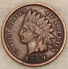 1889 Indian Head Cent Penny 1C # - F/VF - #14292