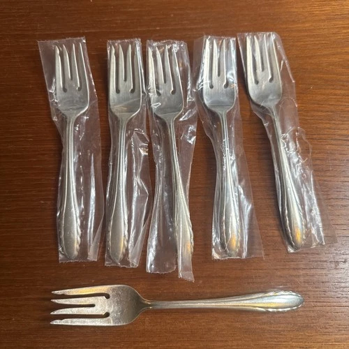 (6) Lyric by Gorham Sterling Silver Salad Forks 6.5" ~ 38.9g Each