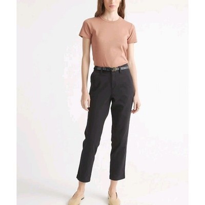 Quince Womens Stretch Organic Cotton Twill Girlfriend Chino Pant Washed Black 27