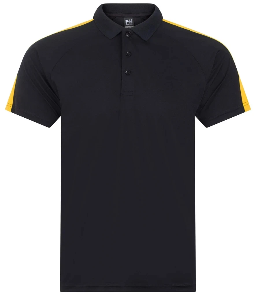 Finden & Hales Polo De Manga Corta Team Negro Gunmetal XS-3XL