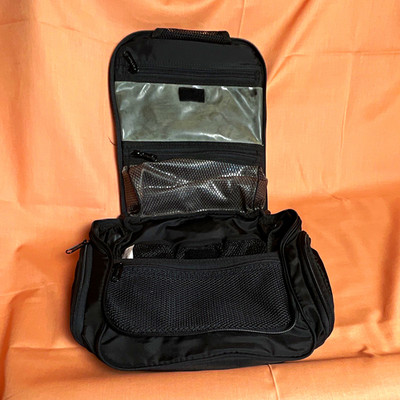 L.L. Bean Black Hanging Travel Toiletry Bag Organizer, Nylon, MPN 245361