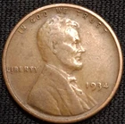 1934 Lincoln Wheat Cent. BOOK FILLER. COMBINE SHIPPING. SOLD BY MUSTGO-SHOPPIN