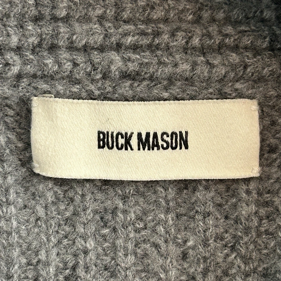 Cárdigan Buck Mason Pastor Mantón Mediano (Se Ajusta a Pequeño) Gris Lana Cachemira Grueso Foto 4 de 4