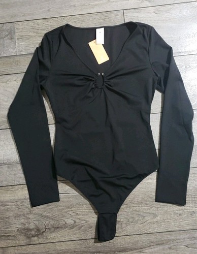 FeelinGirl Long Sleeve Shapewear Bodysuit Women-Tummy Control Thong V-Neck Sz M - 第 1/7 張圖片