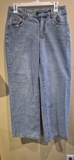 Medium Wash High Rise Super Wide Leg Jeans Size Small