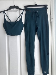 Authentic Bombshell Sportswear Green Leggings And Sports Bra Set Size Small