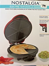 NEW Nostalgia 6-Wedge 8” Electric Quesadilla Maker Thick or Thin ~ FREE SHIPPING
