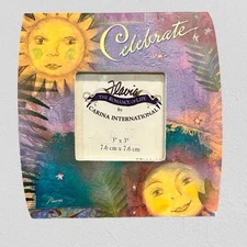 Vintage 90s Celestial Flavia Picture Frame Sun Celebrate Whimsical 6”
