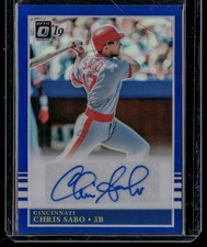 2019 Donruss Optic #RE85-CS Chris Sabo Retro 1985 Signatures Blue #/50