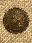 1865 Fancy 5 Indian Head Cent Penny - XF Detail