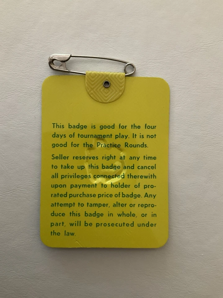 Insignia Masters 1980 Seve Ballesteros Campeón Augusta Boleto Nacional Souvenir Foto 2 de 2