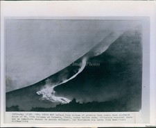1964 Catania Italy Mount Etna Lava Eruption Wirephoto 8X10 Historic Vintage