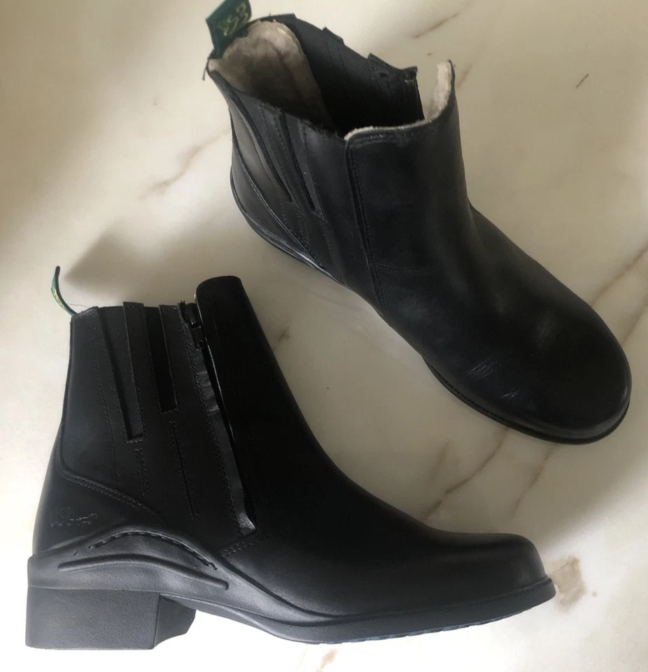 Damen Reitstiefeletten USG schwarz Gr. 40 Leder Reißverschluß Winter NEU UVP129€
