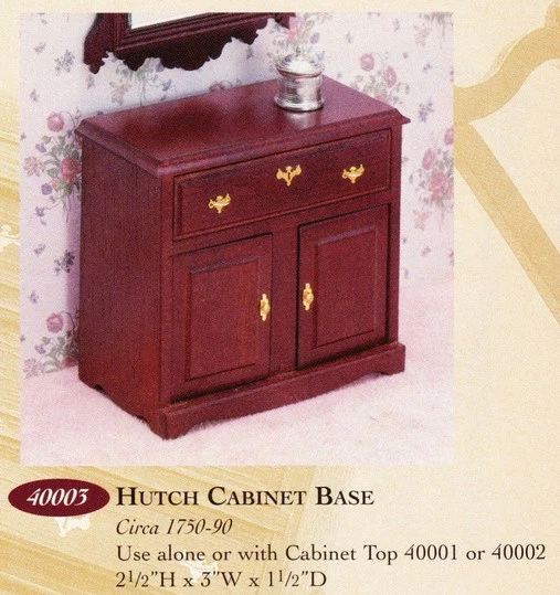 Chippendale Hutch橱柜-1:12娃娃屋家具微缩模型40003 — 第 2/3 张图片