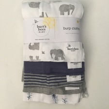 NEW Burp Cloths 100 Organic Cotton Variety Prints  Solid  Burt  s Bees