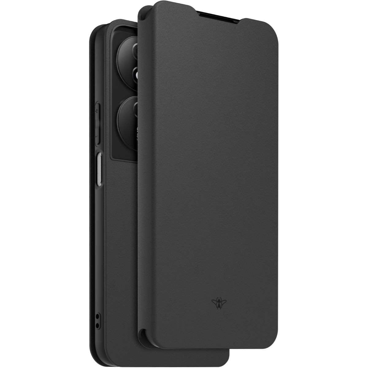 Coque Honor 90 Smart folio noir rabat aimanté et cordon de maintien amovible