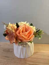 Artificial Floral Arrangement In Ceramic Vase   Home Decor