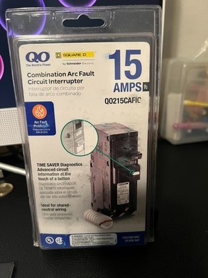 QO215CAFIC, Square D, QO Type, 15 AMP, AFCI w/ Pigtail Neutral