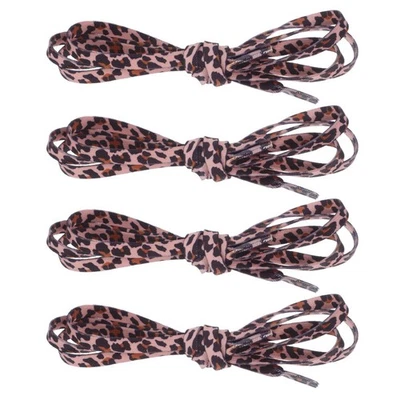  2 Pairs Leopardenmuster Schnürsenkel Leoparden-schuhbänder Lang Bunt Elastische - Bild 1 von 4