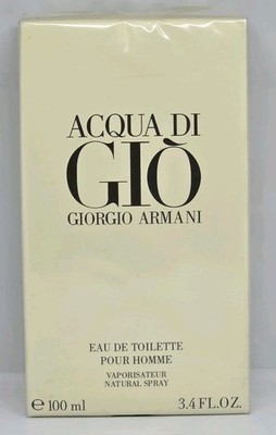 Aqua Di Gio Giorgio Armani Eau De Toilette Spray 3.4 Oz 100 mL New in Box Sealed