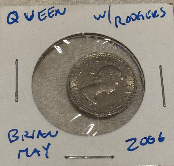 QUEEN w/ Paul Rodgers Brian May Guitar Pick Stage-Used Sixpence