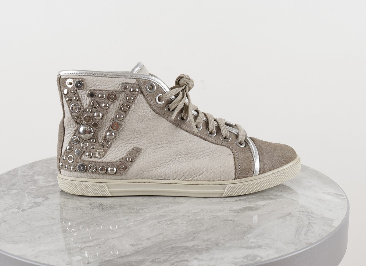 Women's Louis Vuitton Studded Buttons Big Logo Sneakers Size