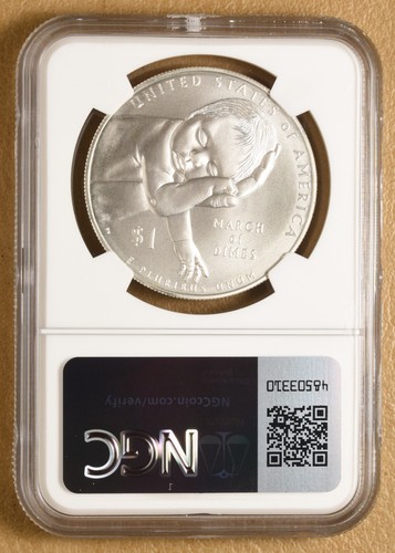 2015 P March of Dimes Commemorative Silver Dollar NGC MS70 - Picture 2 of 2