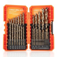 Cobalt Drill Bit Set 31pcs 1/16"1/2" M35 High Speed Steel Metal Drill Bits Job