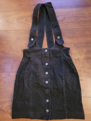kurzer brauner Mädchen Kord-Rock von H & M, mit Trägern, Größe 34, etwa Gr.158