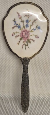 Vintage Regent Of London Kosmetik Handspiegel mit Blumenmuster - 30 x 1 x 12,5 cm