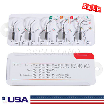 USA 5PCS Dental Ultrasonic Scaler Tip fit EMS Woodpecker Handpiece Cavitron P1