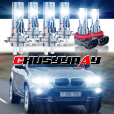 For BMW X5 2007-2013 LED Headlight Hi/Low Beam Fog Light Bulbs 6000K White Combo