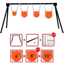 Highwild AR500 Steel Shooting Target Stand System(Stand, Chains&6"8"8"10" Gongs)