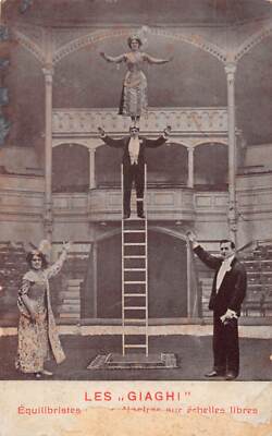 J75/ Entertainer Postcard c1920 Side Show Les Giaghi Acrobats Women 268