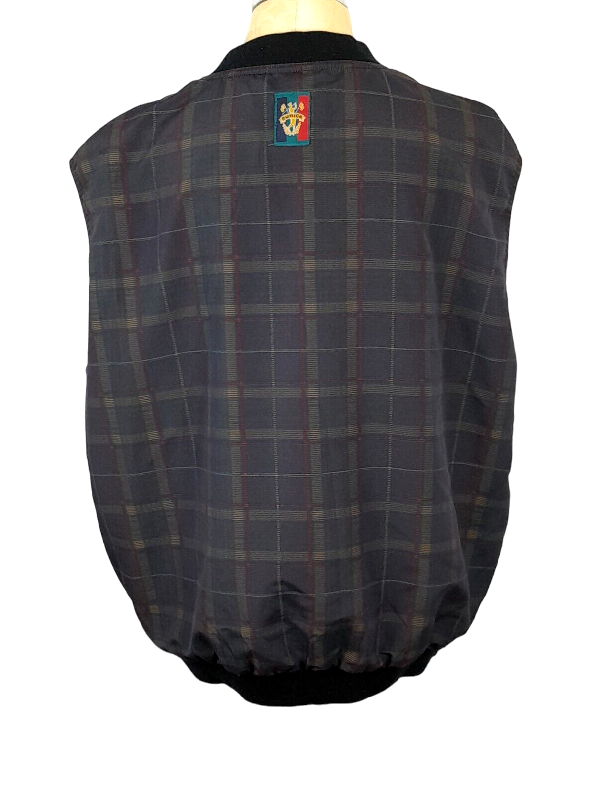 Sunice Mens Golf Vest Large Black Plaid Polyester Stay Dry Casual Wind