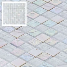 White Mother Of Pearl Shell Iridescent Glass Mosaic Tile Kitchen Bath Backsplash
