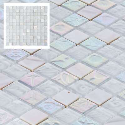 White Mother Of Pearl Shell Iridescent Glass Mosaic Tile Kitchen Bath Backsplash