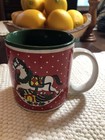 Vintage Christmas Coffee Mug Featuring a Rocking Horse