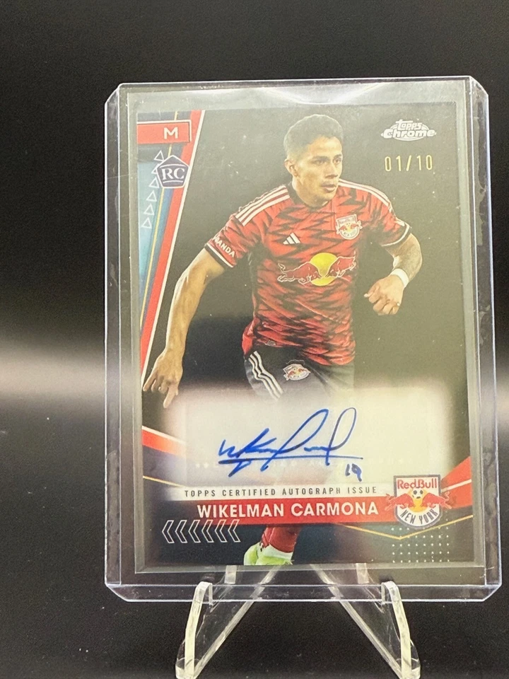 2024 Topps Chrome MLS WIKELMAN CARMONA Rookie Auto RC 1/10 Signed NYRB - Image 3 of 3