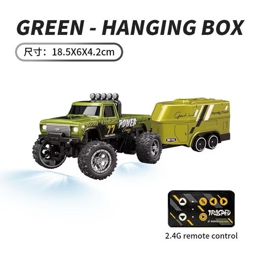 1/64 Remote Control Mini Truck 4x4 2.4g with Trailer Army Green eBay
